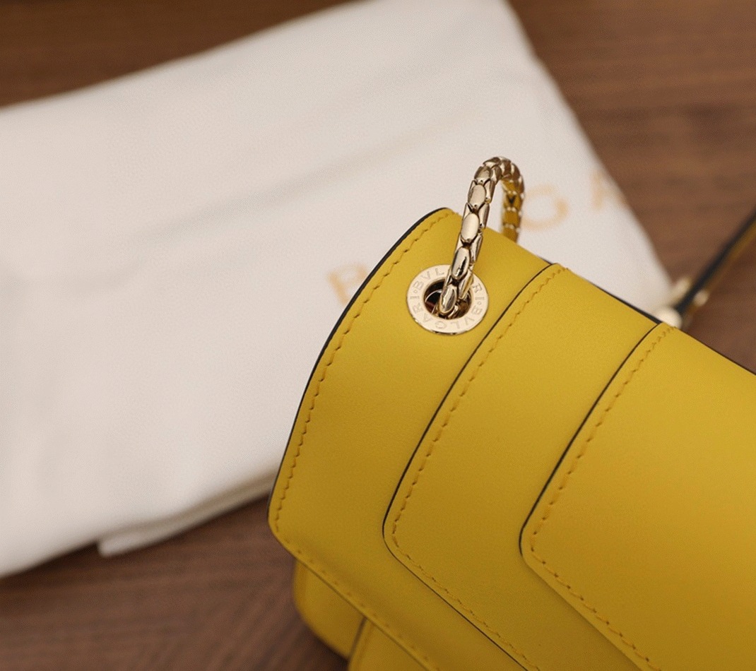 Replica Bv1g*ai Serpenti Forever Small Crossbody Bag Yellow Calfskin