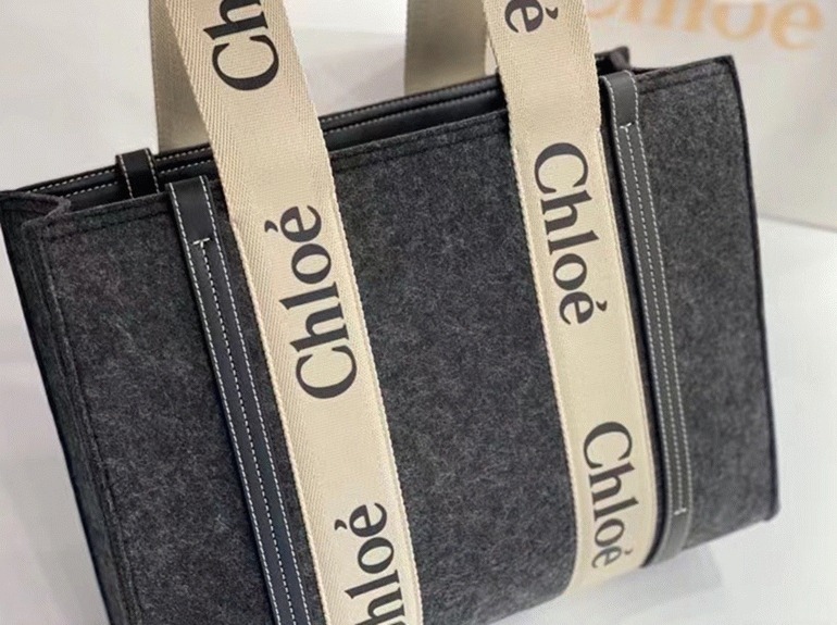 top quality knockoff Ch10e large woody tote bag in grey felt
