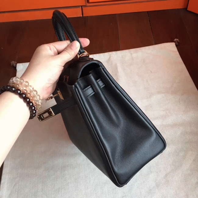Black Swift Replica H**me5 Kelly 25cm Retourne Soft Bag
