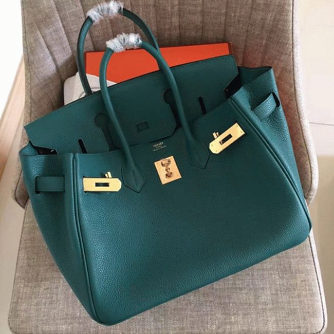 1:1 Copy H**me5 Birkin 30cm Bag in Malachite Shade