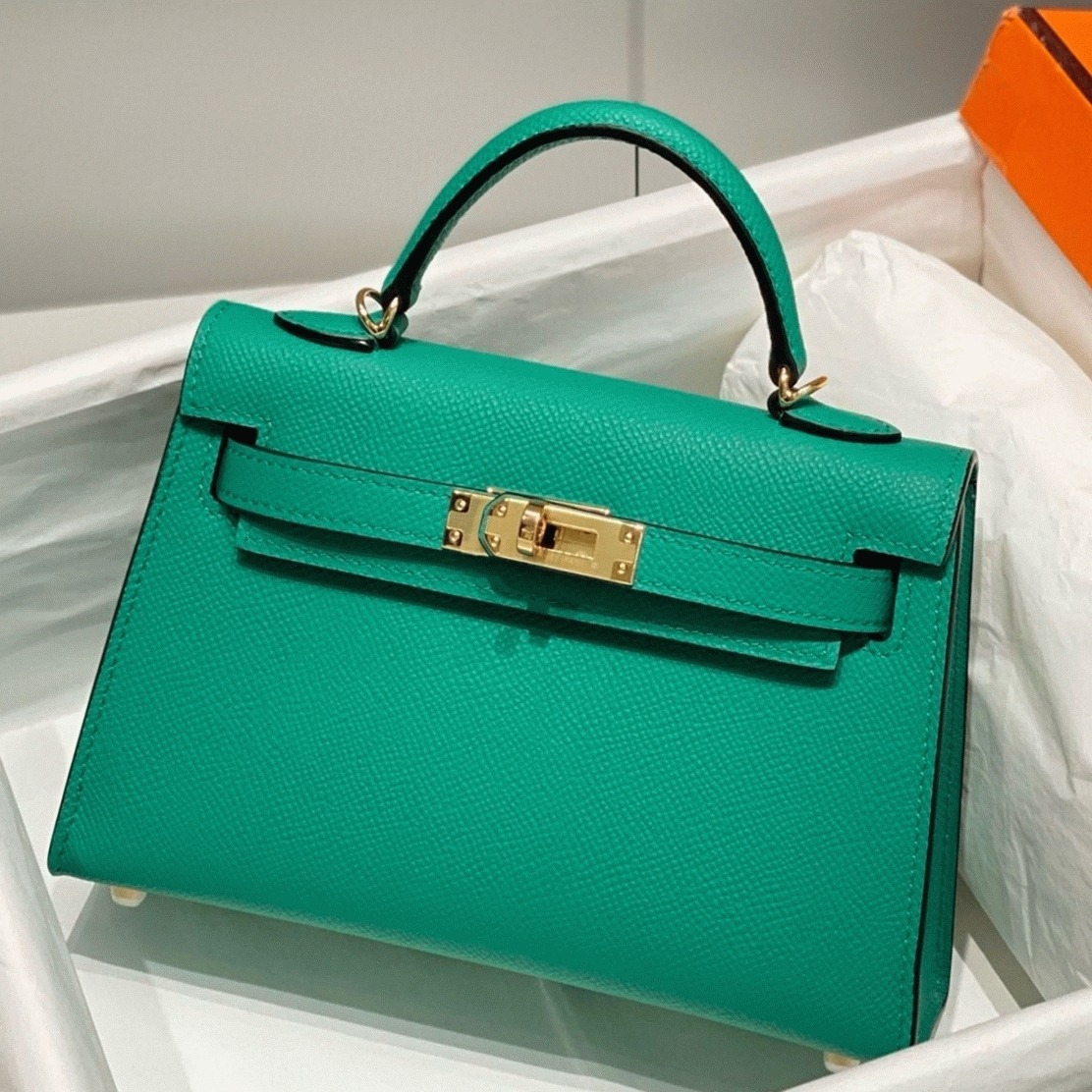 H**me5 Kelly Mini II Bag Fake in Vert Jade