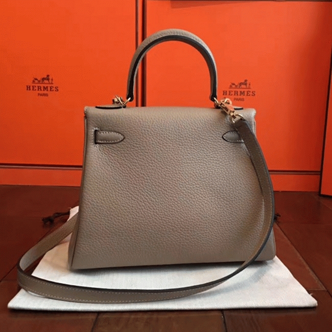 Grey Clemence Knockoff H**me5 Kelly 25cm Elegant Handbag