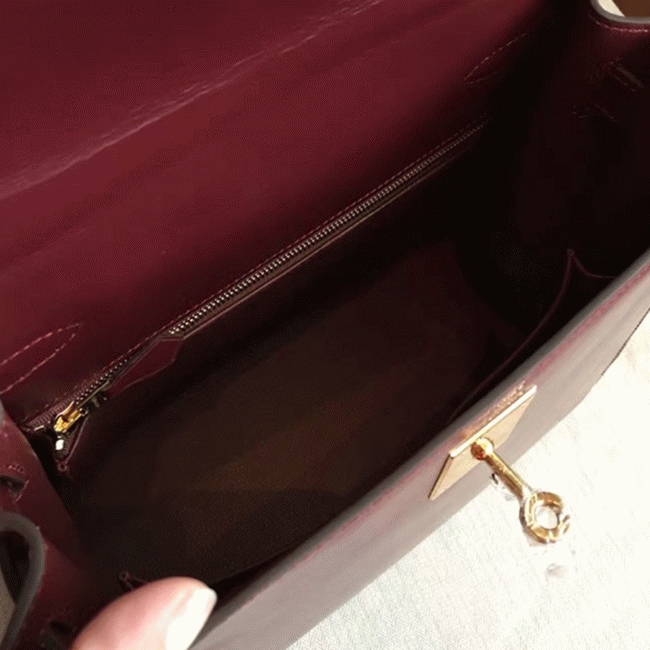 Bordeaux Box Fake Designer H**me5 Kelly Retourne 28cm Vintage-Inspired Bag