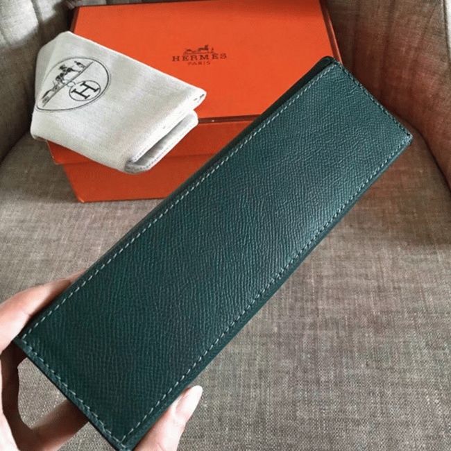 Malachite Epsom AAA Replica H**me5 Kelly Pochette Green Toned Purse