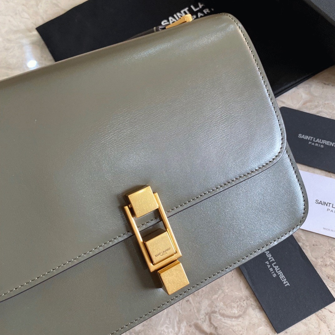 Fake Sa1nt Lau*nt Le Carre Satchel Bag Olive