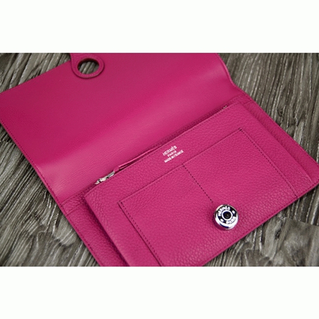 Purple knockoff designer H**me5 Dogon combine wallet
