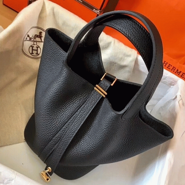 Black AAA replica H**me5 Picotin Lock 22cm handbag