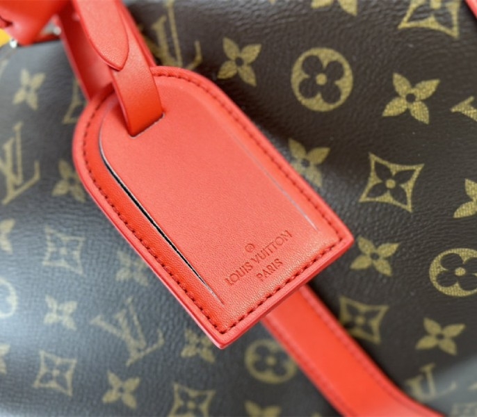 L0vis Vvtt0n Monogram Macassar Canvas Keepall Bandouliere 50 In Red