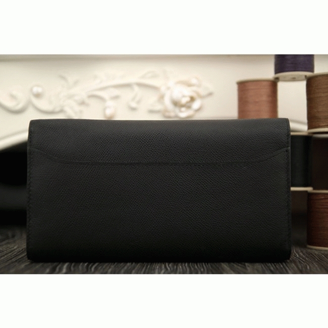 Black fake designer H**me5 Constance wallet