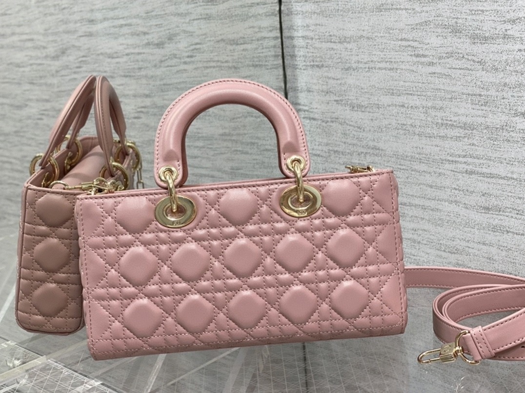 D10r Lady D-Joy Medium Bag Replica in Peony Pink