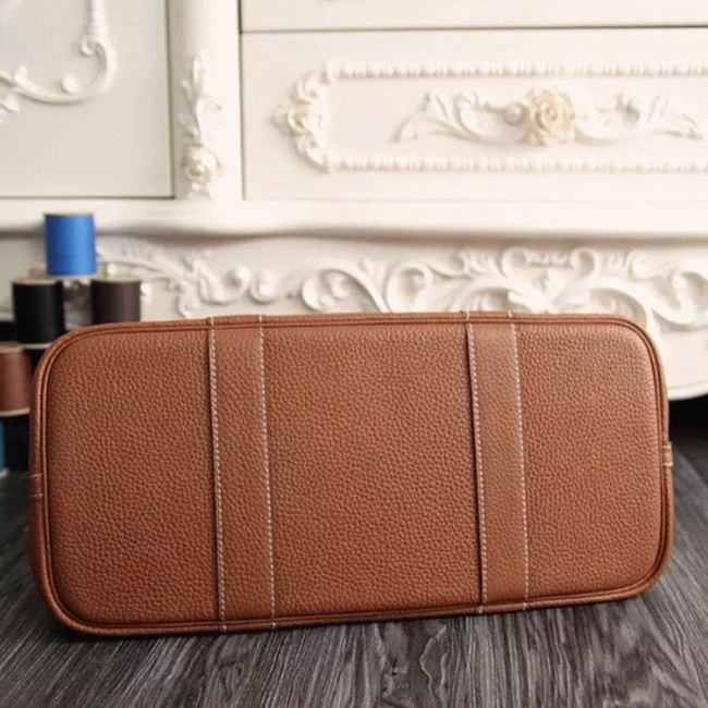 Brown Knockoff H**me5 Garden Party 30cm Everyday Handbag