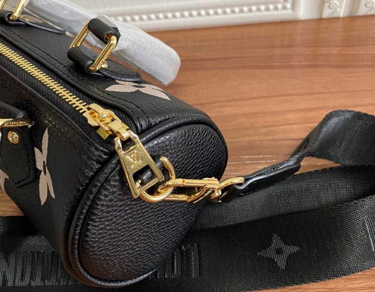 L0vis Vvtt0n Monogram Empreinte Papillon BB Bag In Black And Beige