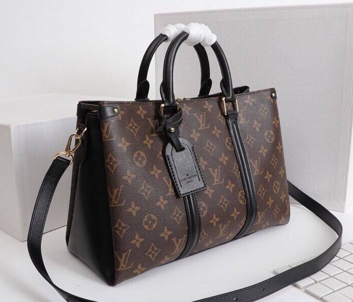 L0vis Vvtt0n Monogram Canvas Soufflot MM Bag In Black