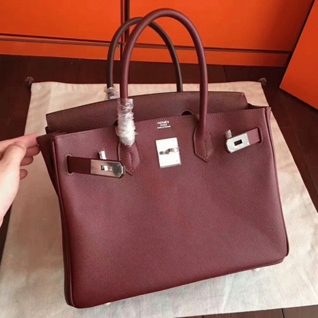Bordeaux Knockoff Designer H**me5 Birkin 30cm Bag