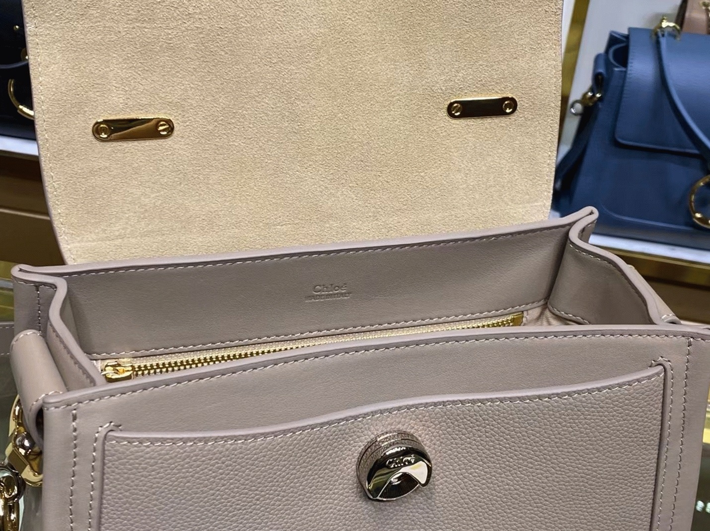 top quality replica Ch10e small tess day bag in grey grained leather