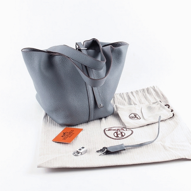 Blue lin knockoff H**me5 Picotin Lock handbag