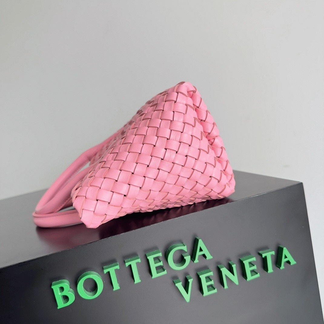 Top Quality Replica B0tt*ga Ven*ta Cabat Mini Bag In Pink Intrecciato Lambskin