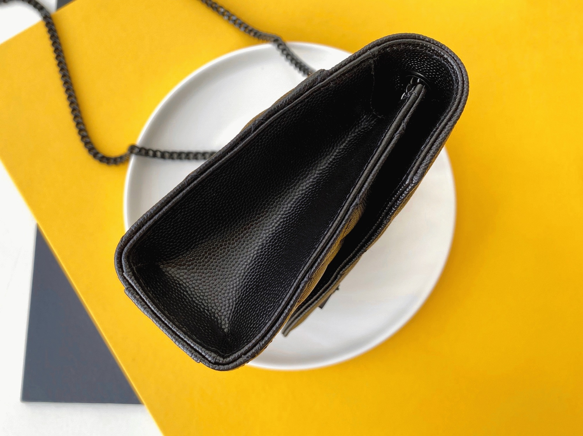 Replica Sa1nt Lau*nt Envelope Small Black Bag with Black Hardware