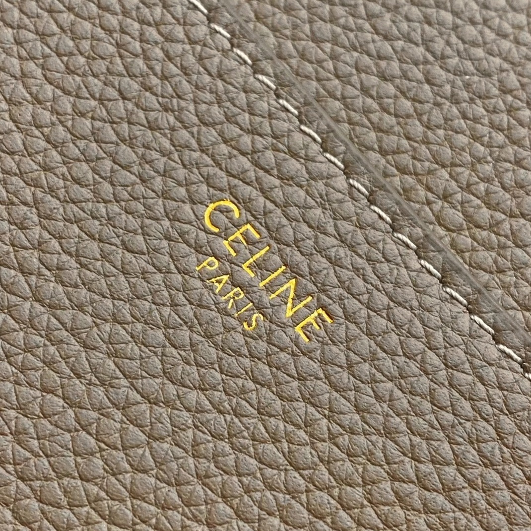 Top Quality Fake Ce1i*e Sangle Bucket Bag In Taupe Grained Calfskin