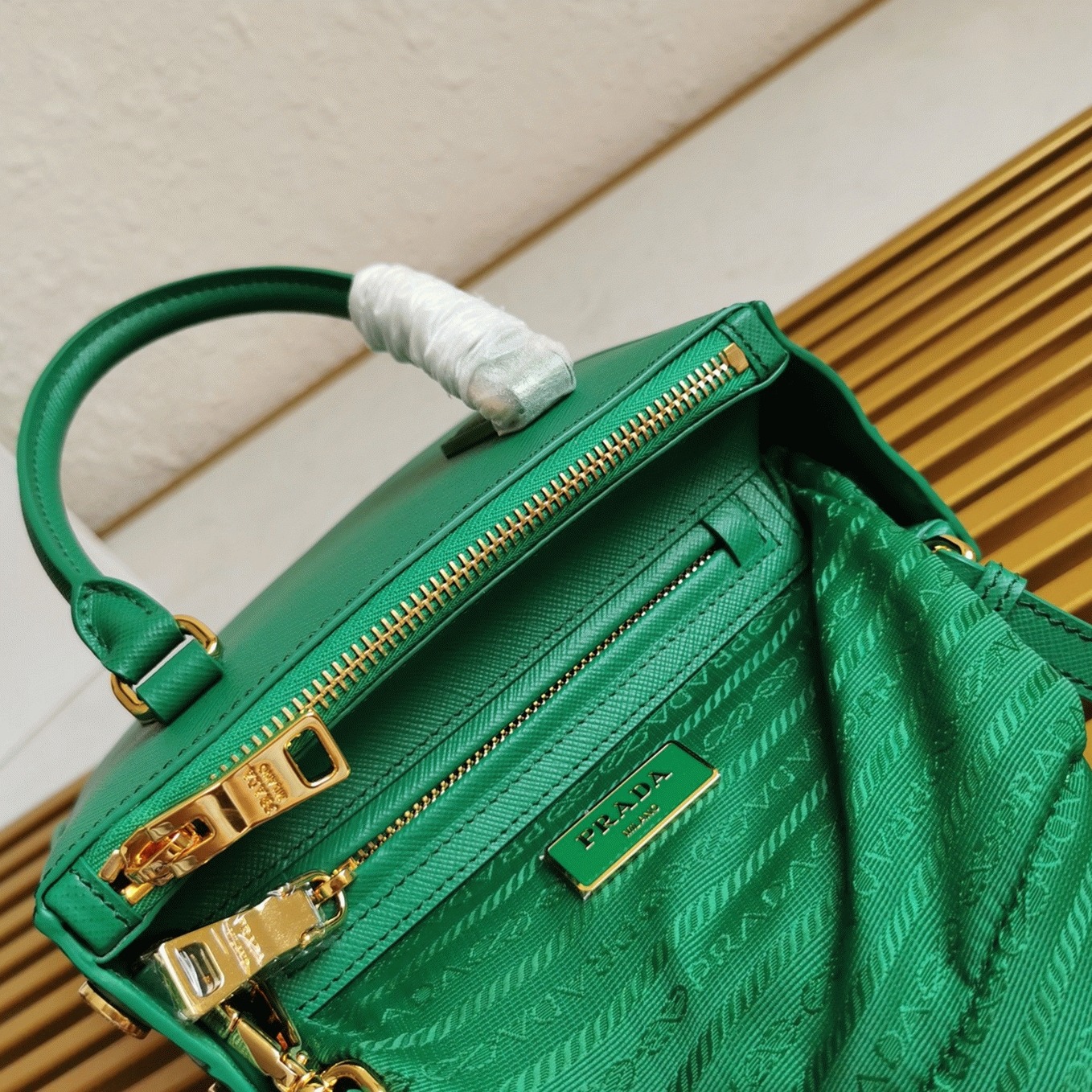 Green Pra*a Mini Galleria Bag Knockoff