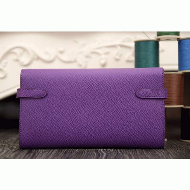 Purple replica H**me5 Kelly Longue wallet