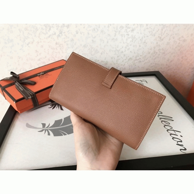 Brown Epsom Fake H**me5 Bearn Wallet
