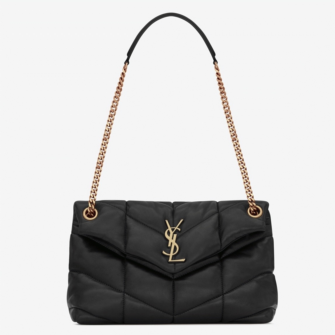 Replica Sa1nt Lau*nt Puffer Small Chain Bag Black Lambskin