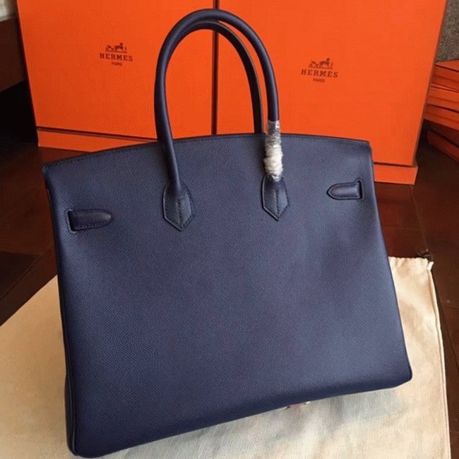 Sapphire Knockoff H**me5 Birkin 35cm Elegant Tote