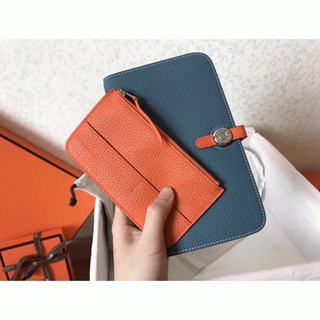 Jean orange fake H**me5 Dogon duo wallet