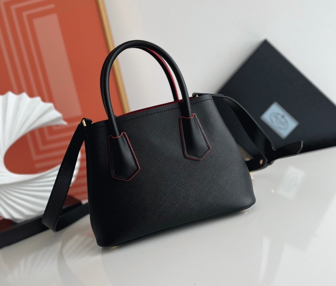 Black Pra*a Double Mini Bag Replica