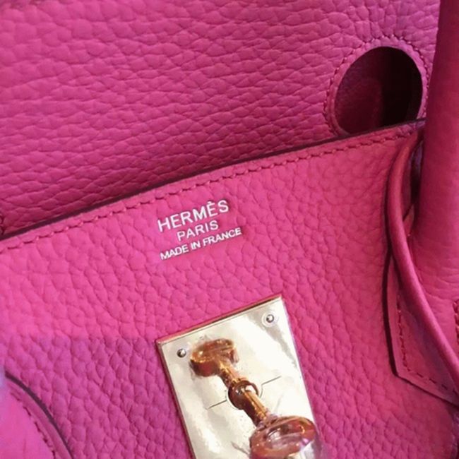 Rose Lipstick Colored H**me5 Birkin 25cm Copy Bag
