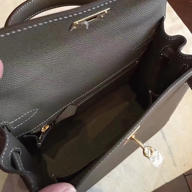 Etoupe Epsom Knockoff H**me5 Kelly Sellier 28cm Elegant Classic Purse