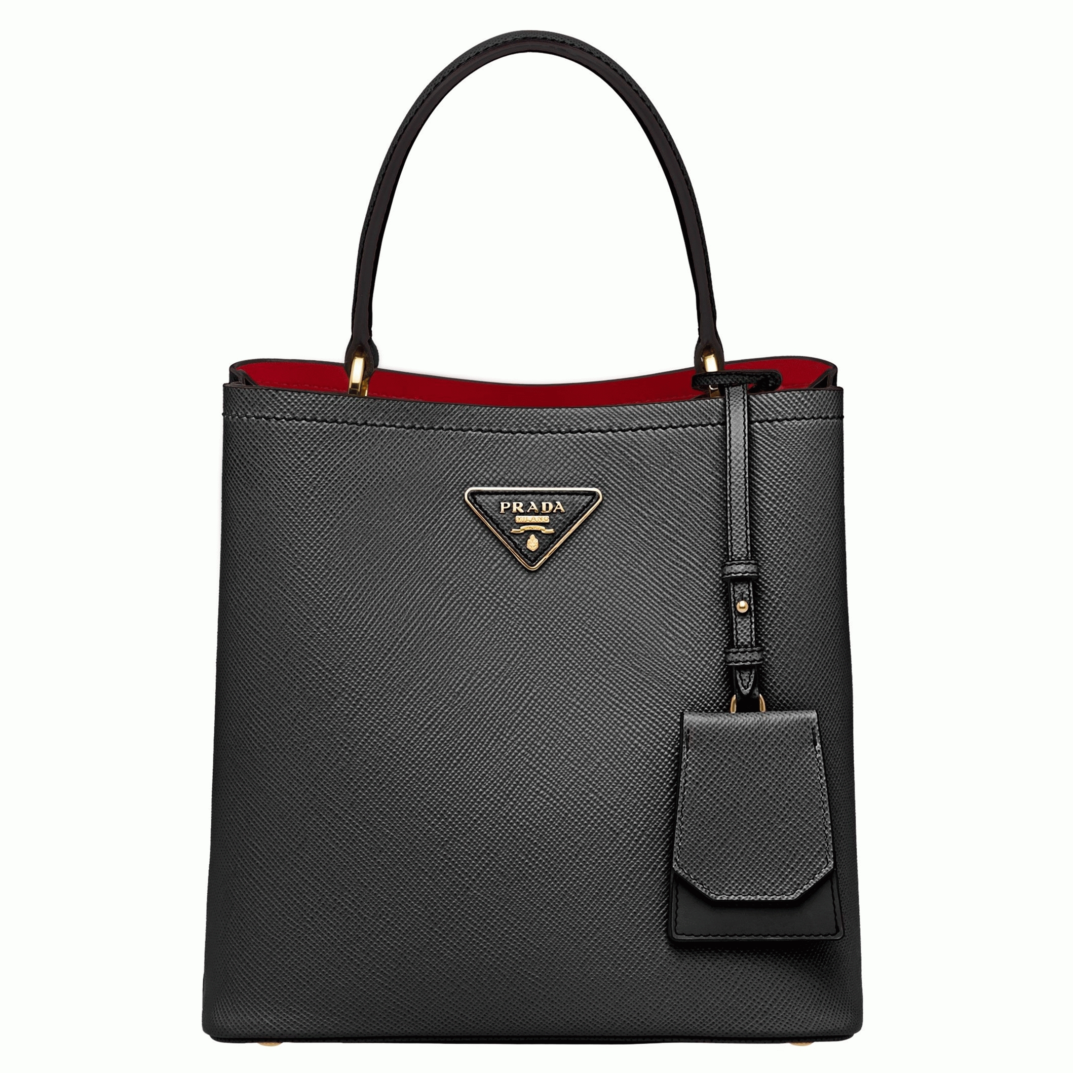 Black Pra*a Medium Panier Bag Replica