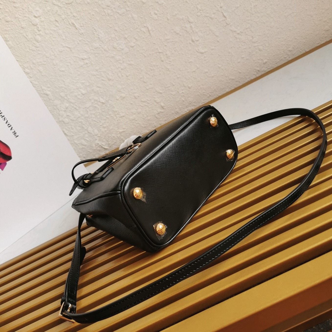 Black Pra*a Mini Galleria Bag Best Replica