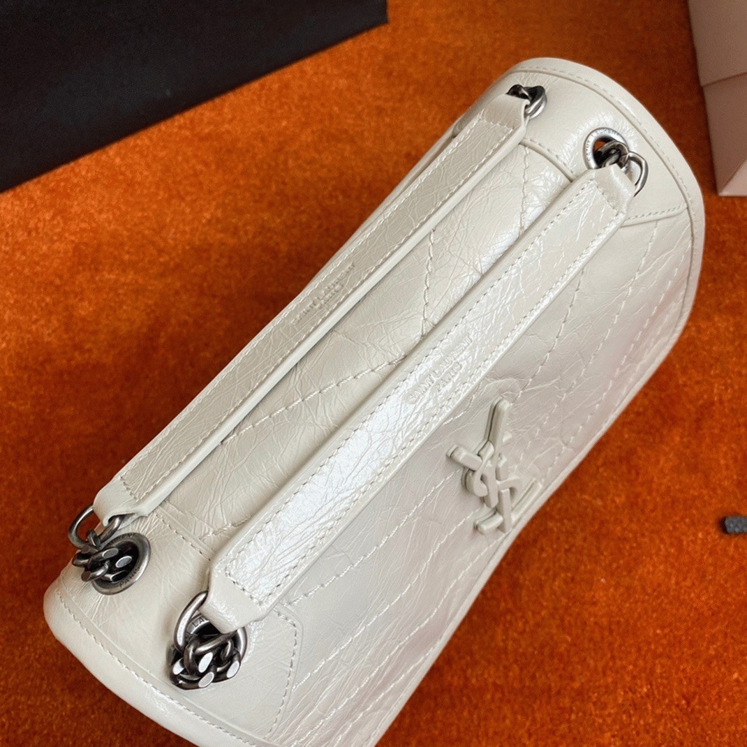 Fake Sa1nt Lau*nt Niki Baby Chain Bag White
