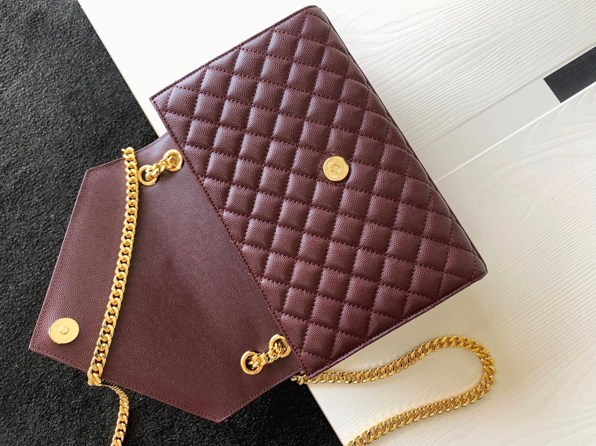 Fake Sa1nt Lau*nt Envelope Medium Bag Bordeaux