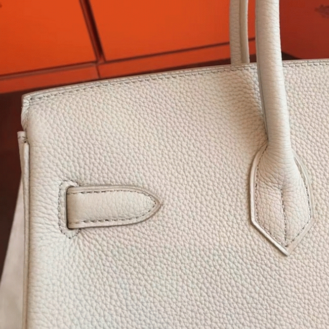 Pearl Grey Faux Luxury H**me5 Birkin 35cm Purse