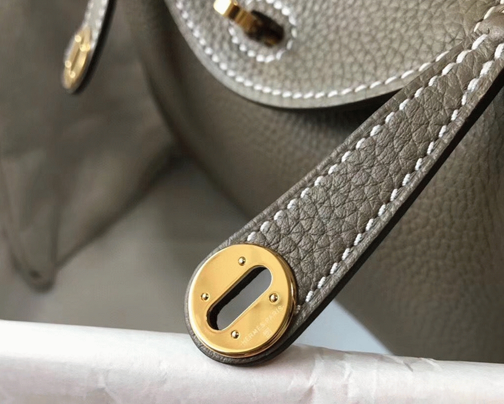 Replica H**me5 Lindy Mini handbag in taupe color
