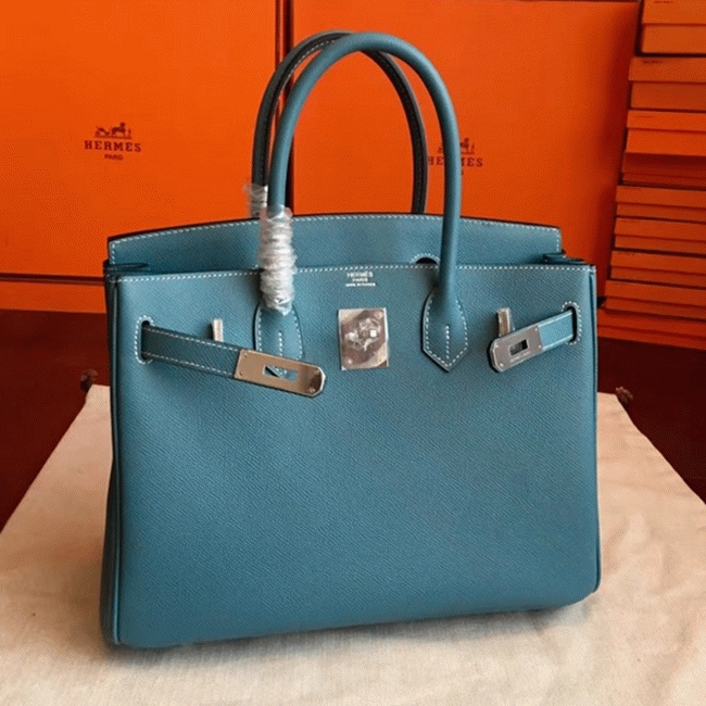 Blue Jean Imitation Luxury H**me5 Birkin 35cm Handbag
