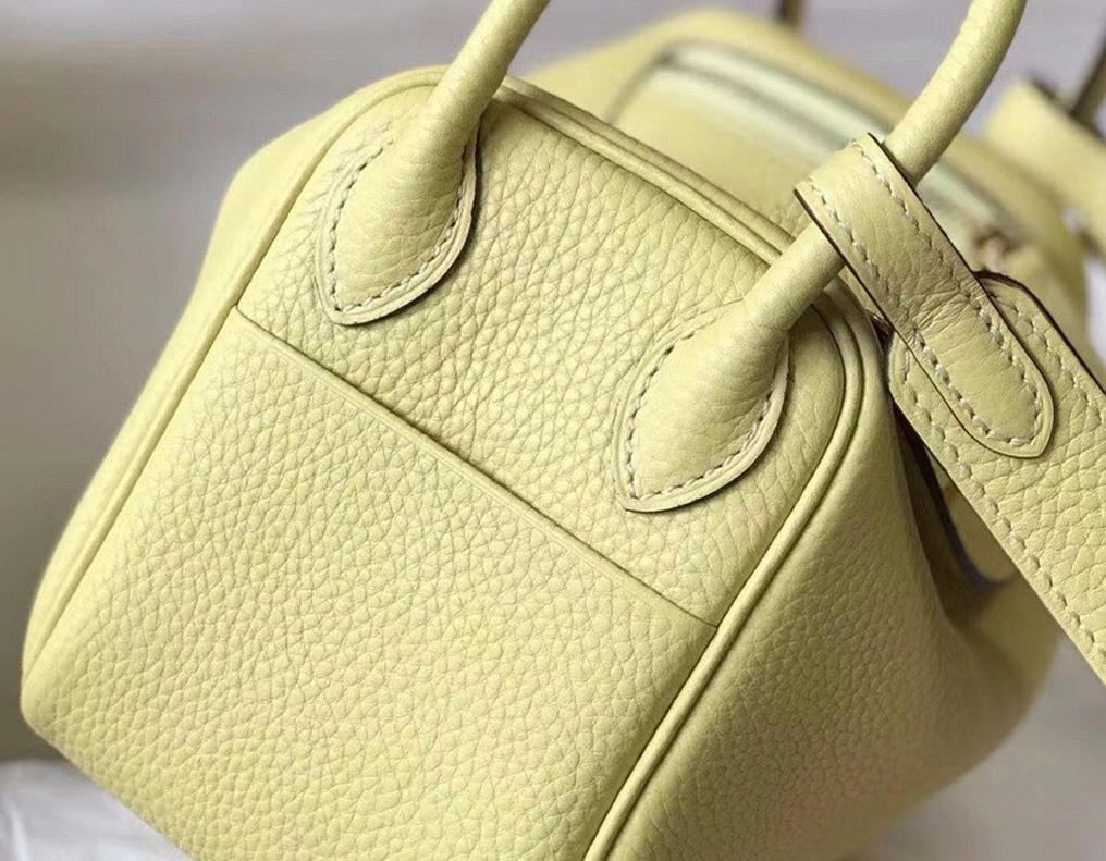 Replica H**me5 Lindy Mini handbag in jaune poussin clemence leather
