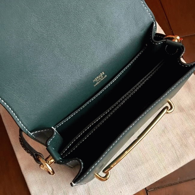 Best Knockoff H**me5 Mini Sac Roulis Handbag Green