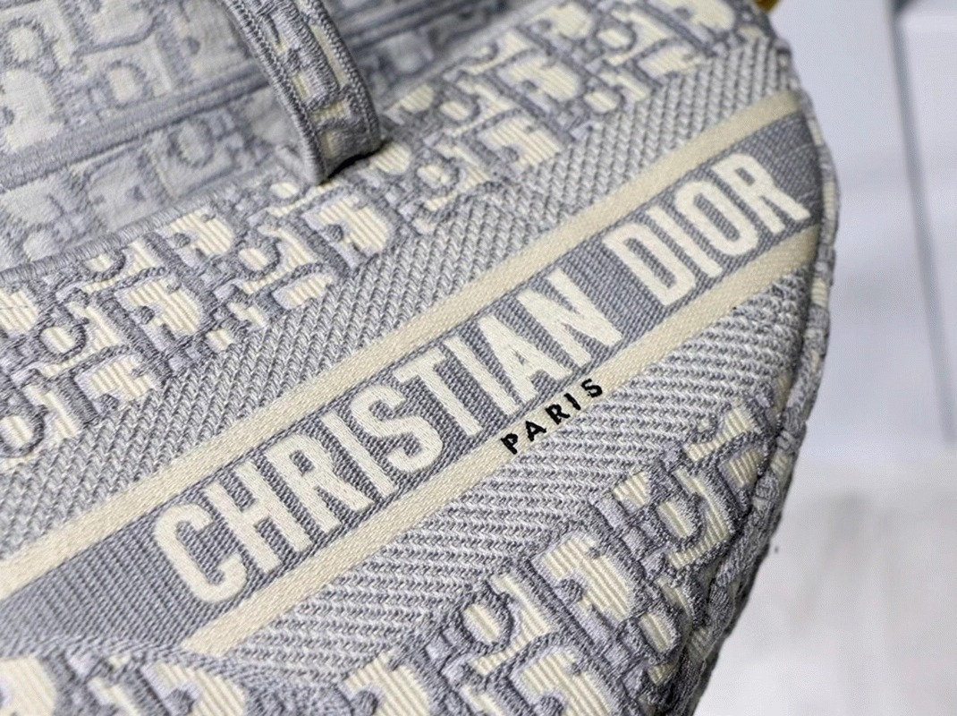 D10r Saddle Bag Knockoff in Grey D10r Oblique Embroidery
