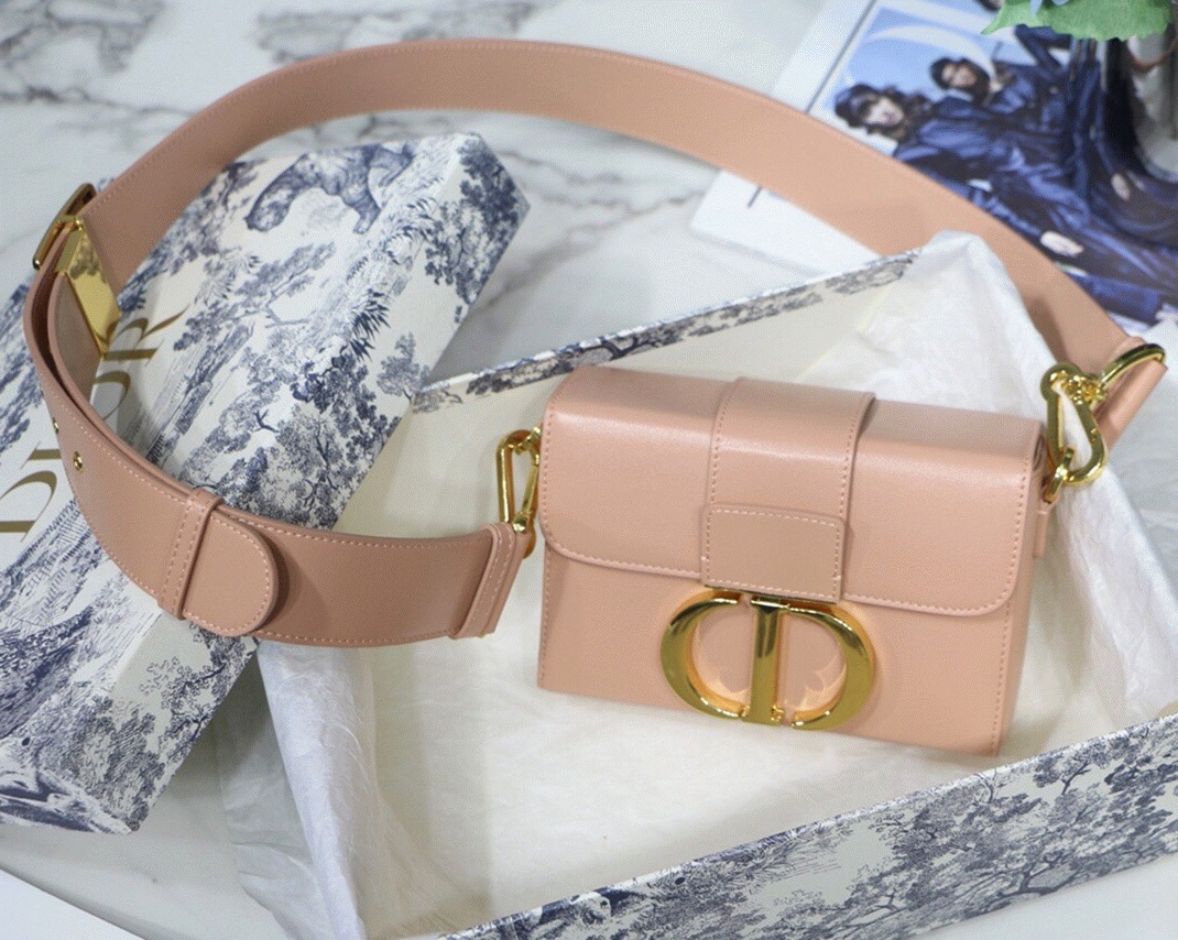 D10r 30 Montaigne Box Bag Fake in Powder Box Calfskin
