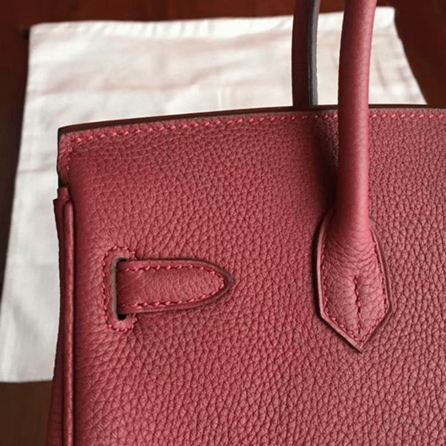 Bordeaux H**me5 Birkin 25cm Faux Quality Replica