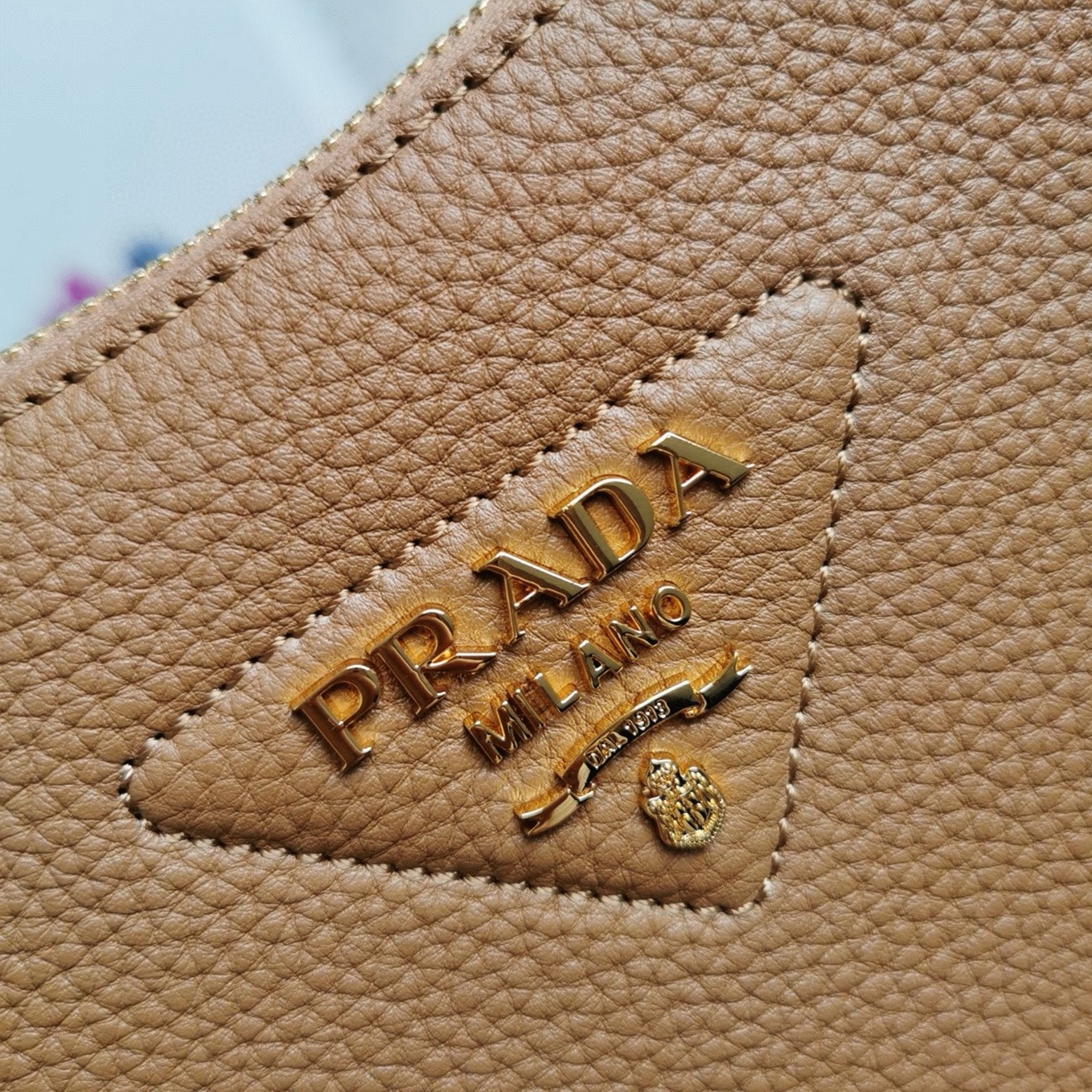 Designer Pra*a Shoulder Bag Replica in Brown