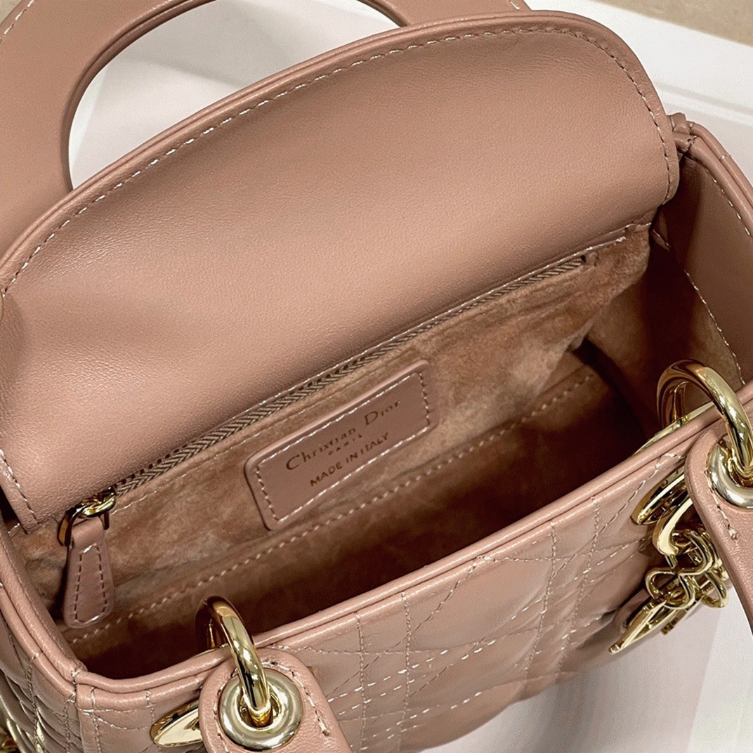 D10r Lady D10r Mini Bag Replica with Chain in Blush