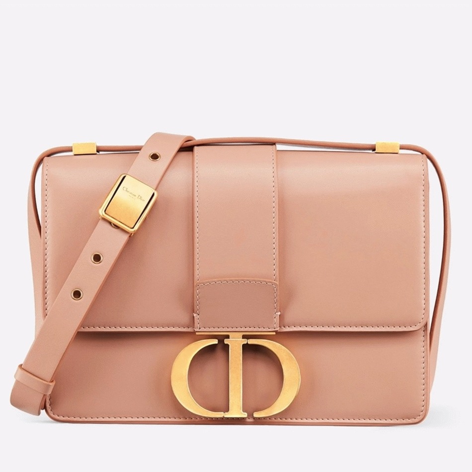 D10r 30 Montaigne Medium Bag Knockoff in Poudre Box Calfskin