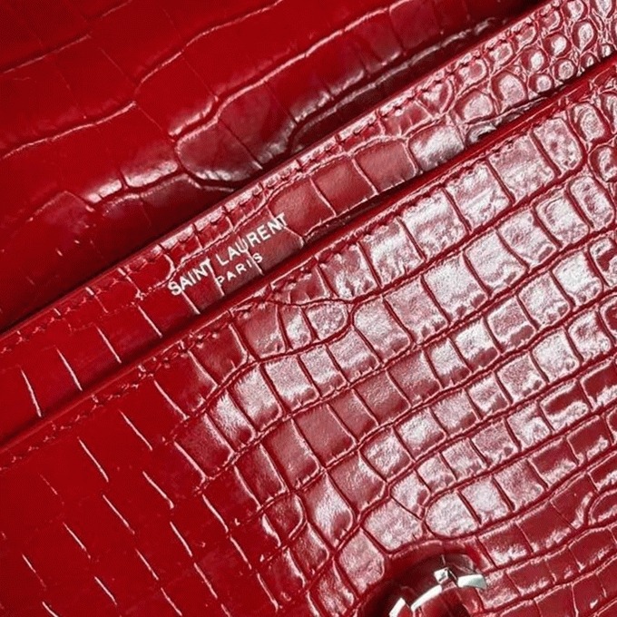 Fake Sa1nt Lau*nt Cassandra Medium Bag Red Crocodile