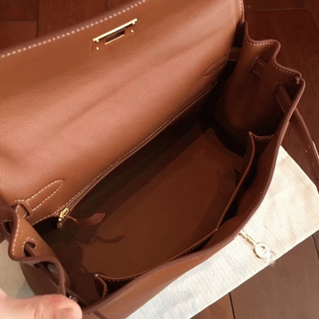 Brown Swift Fake H**me5 Kelly Retourne 32cm Soft Leather Handbag