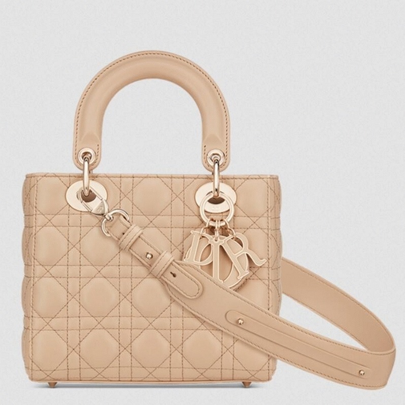 D10r Small Lady D10r My ABCD10r Bag Replica in Beige Cannage
